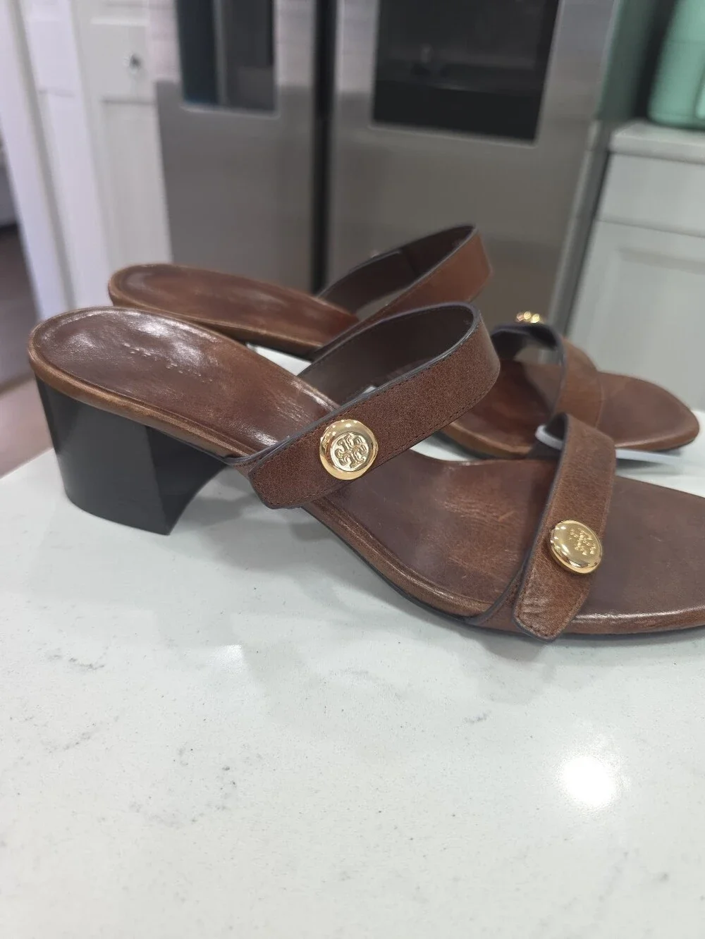 Tory Burch Romy City Sandal 55mm In Milk Chocolate Women SZ 9.5